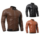Men's Slim Fit Motorcycle Leather Jacket – Stylish Outerwear for Men - Himpall